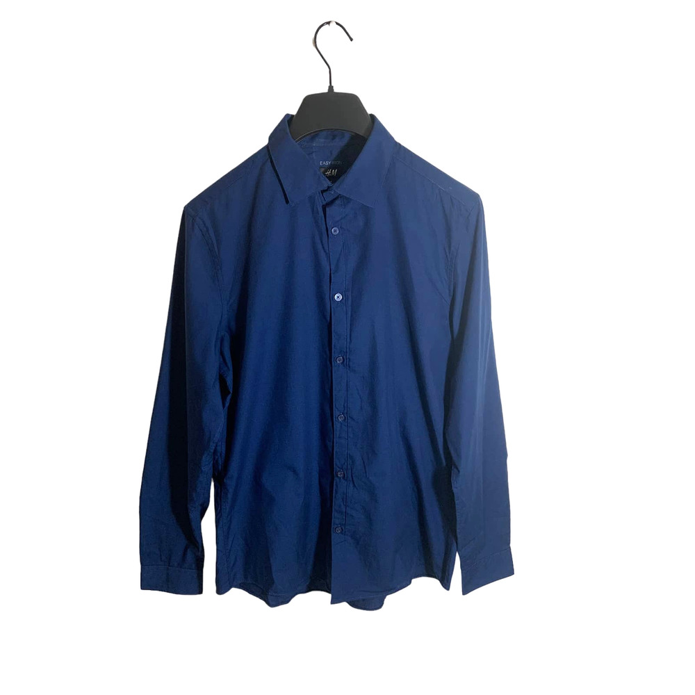 Men's H&M Easy Iron Long Sleeve Casual Button Down Shirt Blue Size M